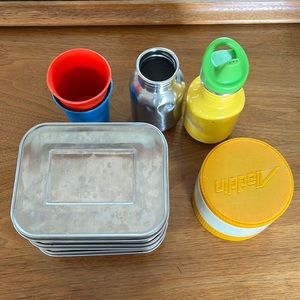 Lot of Stainless Steel Bento Boxes and Klean Kanteens